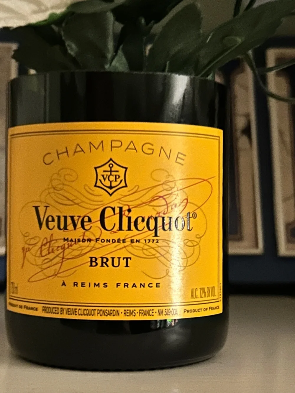 Repurposed empty champagne